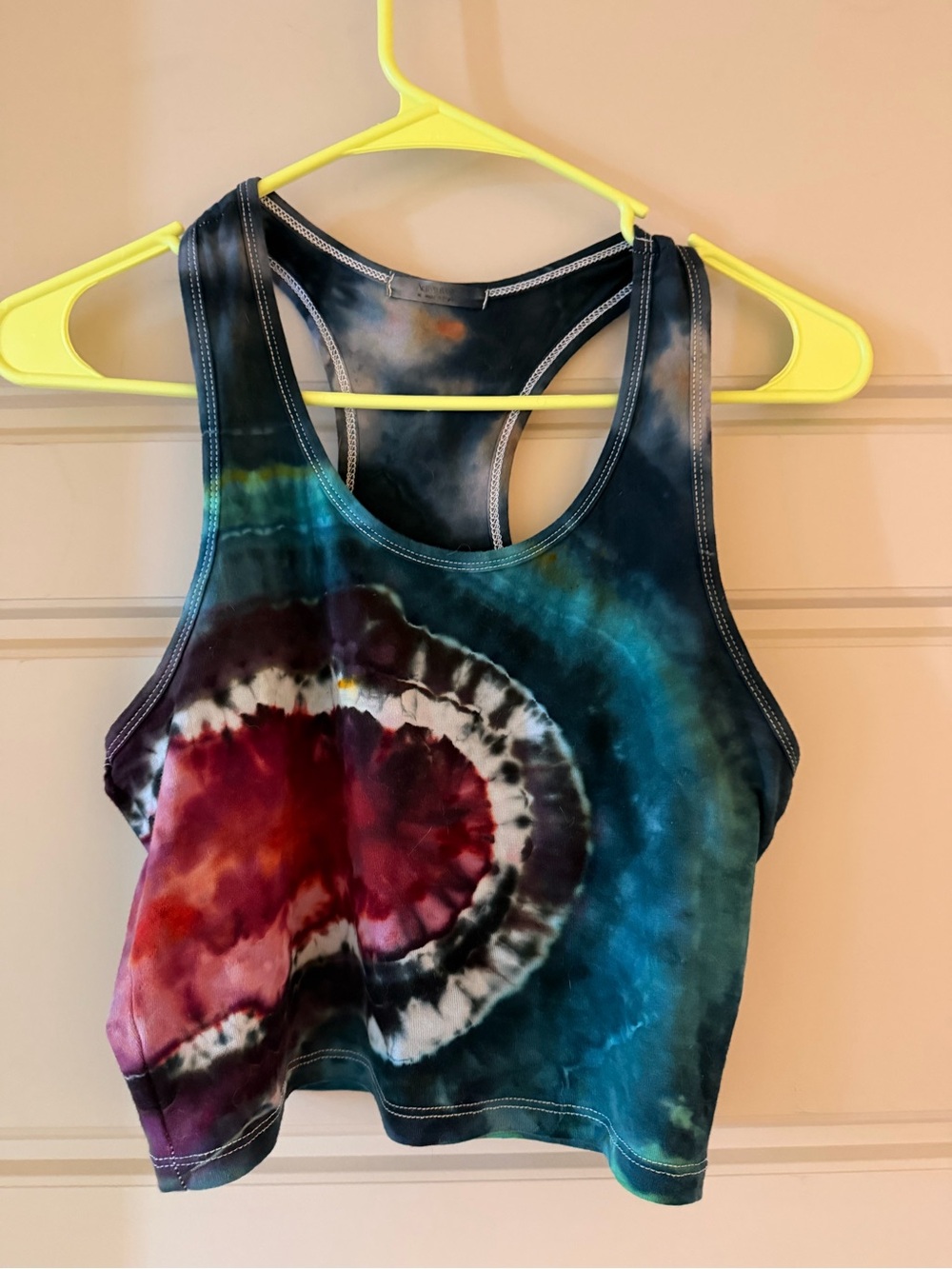 Tie-Dye Racerback Crop Tank Top - Multicolor